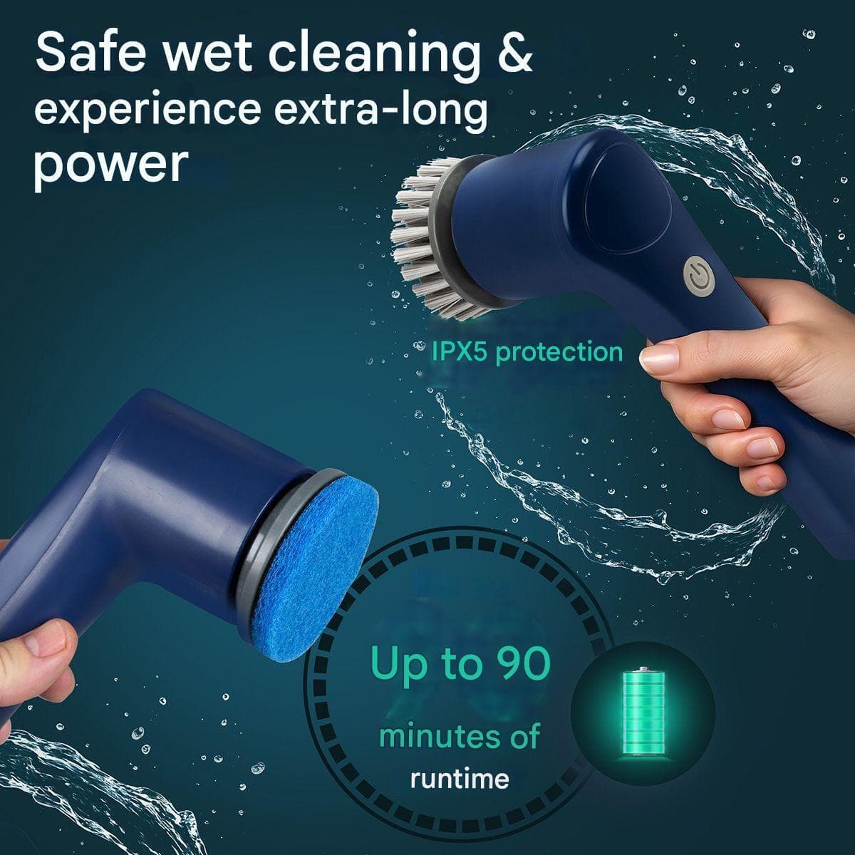 Rechargeable Surface Cleaning Brush Clatronic Navy Blue 5