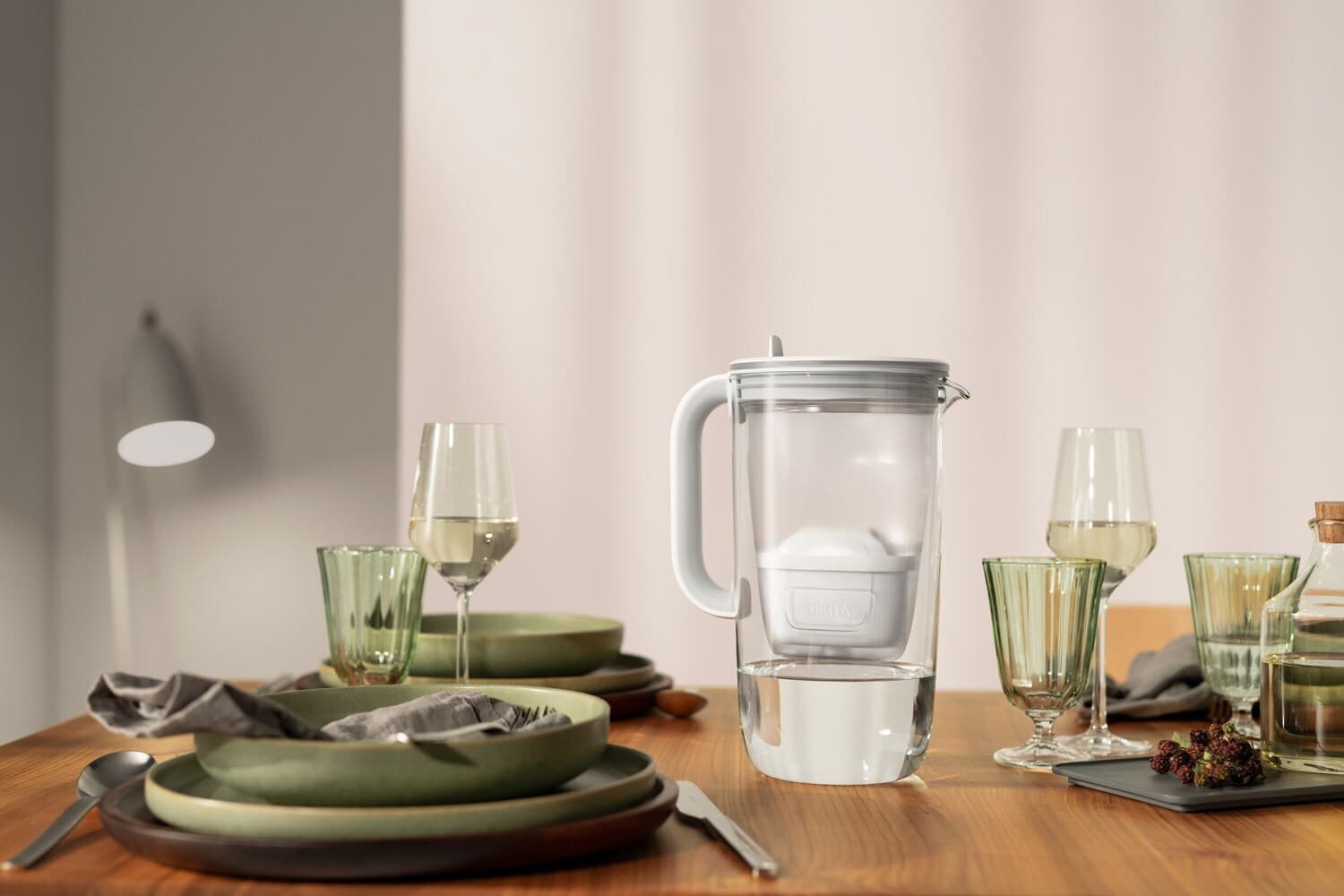 Brita Glass Κανάτα Σερβιρίσματος Πλαστική Grey με Φίλτρο 2500ml