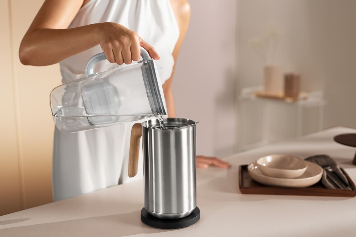 Brita Glass Κανάτα Σερβιρίσματος Πλαστική Grey με Φίλτρο 2500ml 5