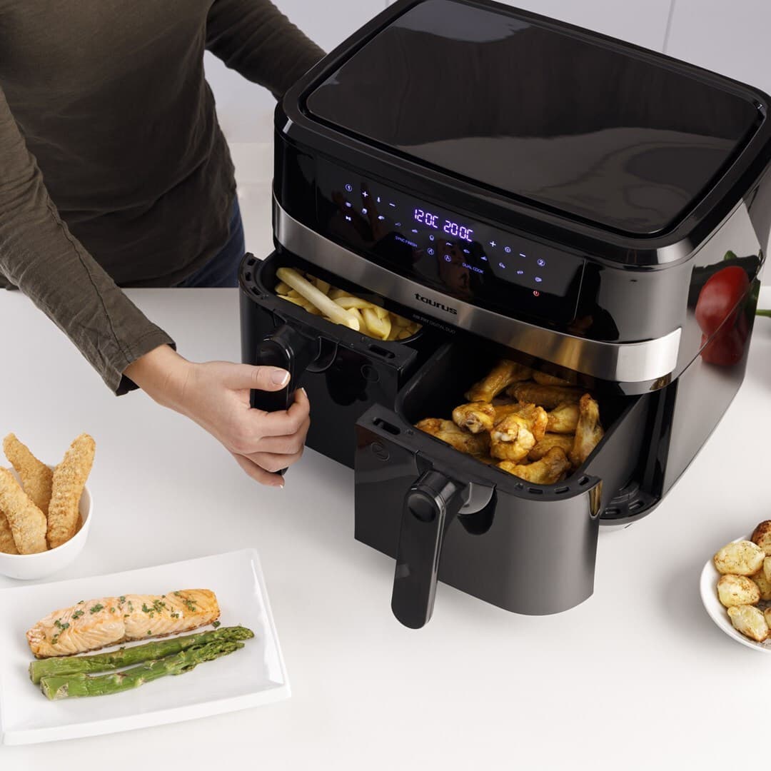 Taurus AF2600D Air Fryer με Διπλό Αποσπώμενο Κάδο 9lt Μαύρο 9