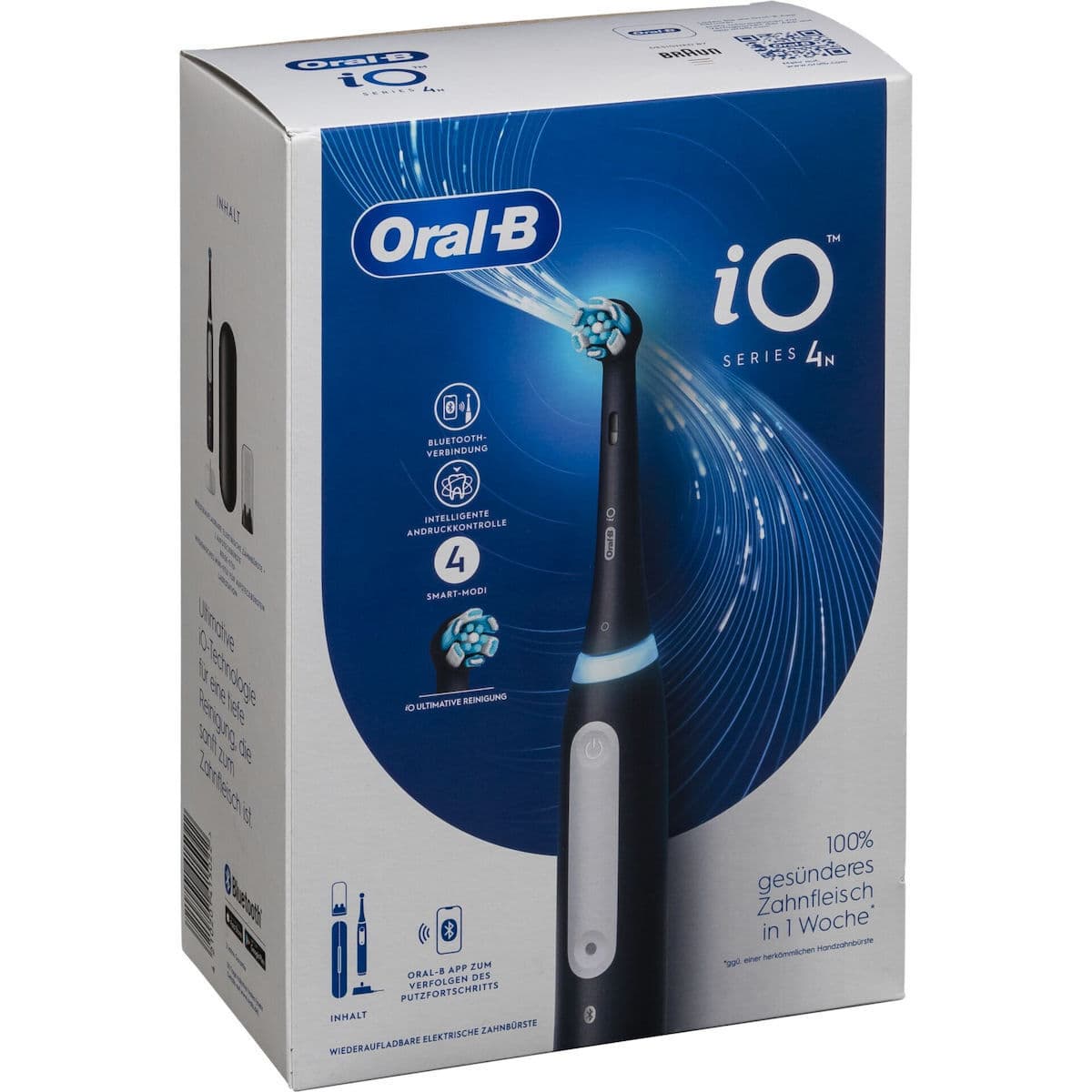 Oral-B iO Series 4 Ηλεκτρική Οδοντόβουρτσα με Χρονομετρητή, Αισθητήρα Πίεσης και Θήκη Ταξιδίου Matt Black 5