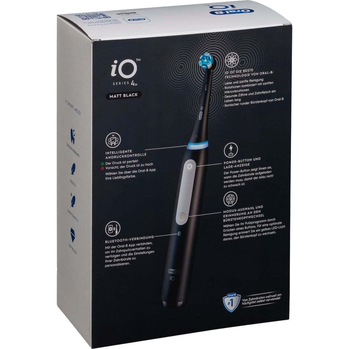 Oral-B iO Series 4 Ηλεκτρική Οδοντόβουρτσα με Χρονομετρητή, Αισθητήρα Πίεσης και Θήκη Ταξιδίου Matt Black 8