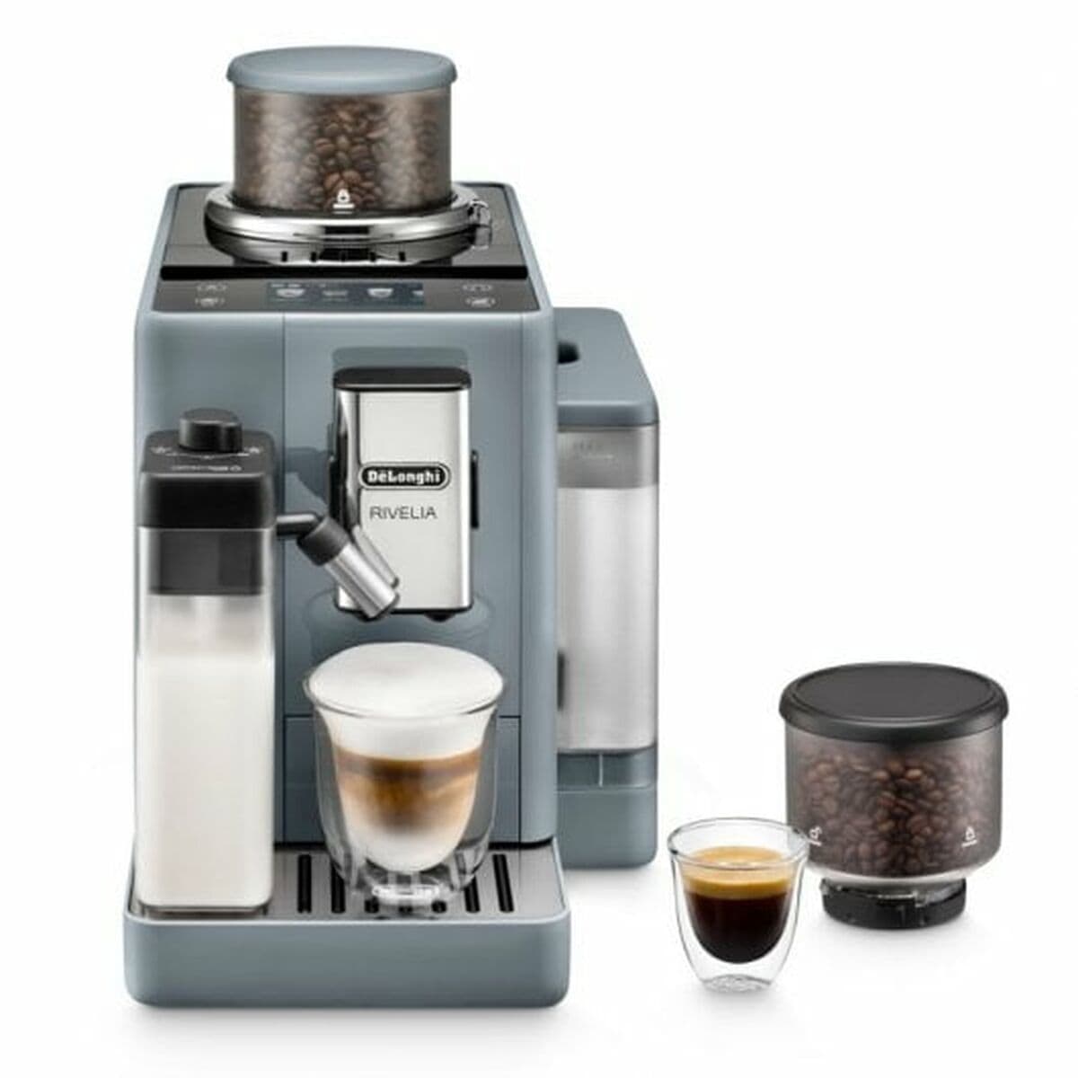 De'Longhi Rivelia Αυτόματη Μηχανή Espresso 1450W Πίεσης 19bar για Cappuccino με Μύλο Άλεσης Γκρι EXAM440.55.G 6