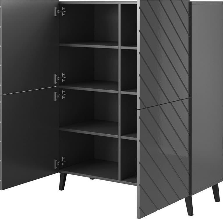 Μπουφές Abeto Ξύλινος Γκρι 100.5x40x121.5cm 3