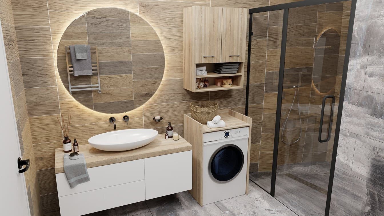 Washing Machine Cabinet Pola Np Sonoma 6