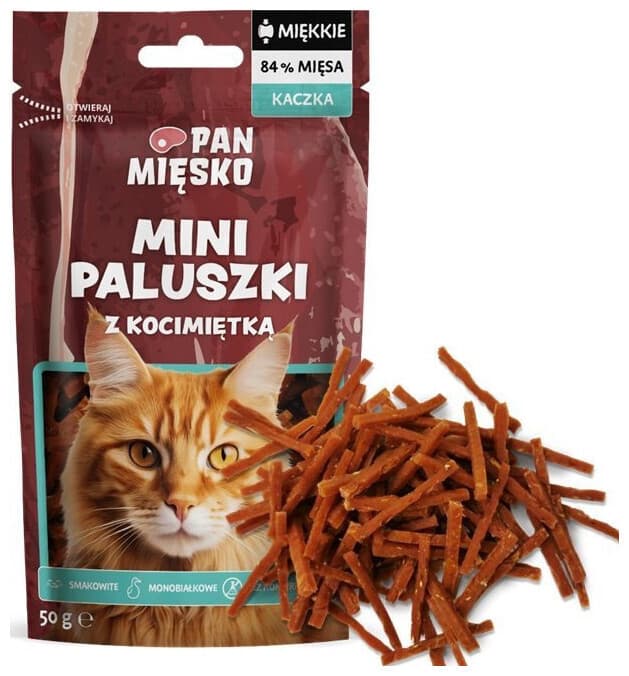 Λιχουδιά Γάτες Mini Paluszki Kaczka Catnip Ενήλικες 50g 2