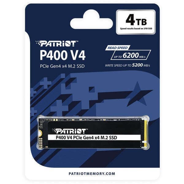 Patriot P400 V4 SSD 4TB τύπου M.2 με σύνδεση PCI Express 4.0 (PS5 Compatible) P400VP4TBM28H 3