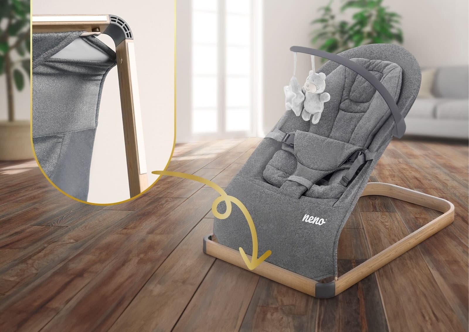 Neno Χειροκίνητο Relax Μωρού Γκρι για Παιδί έως 9kg 1990004 11