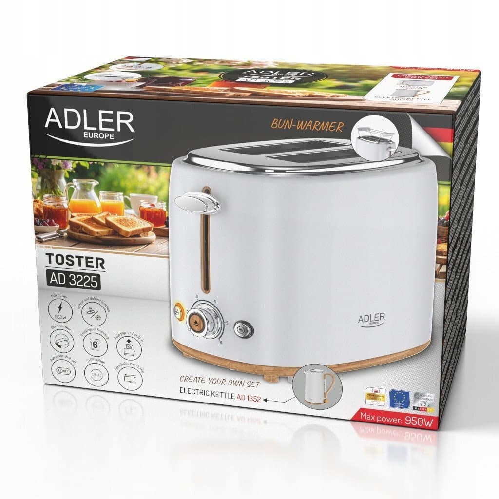 Adler AD 3225 Φρυγανιέρα 2 Θέσεων Λευκή 2