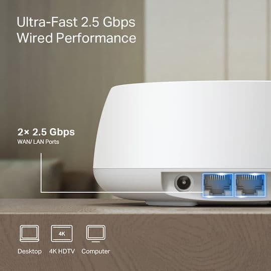 TP-LINK Deco BE25 v3 WiFi Mesh Network Access Point Wi‑Fi 7 Dual Band (2.4 & 5GHz) σε Τριπλό Kit 3