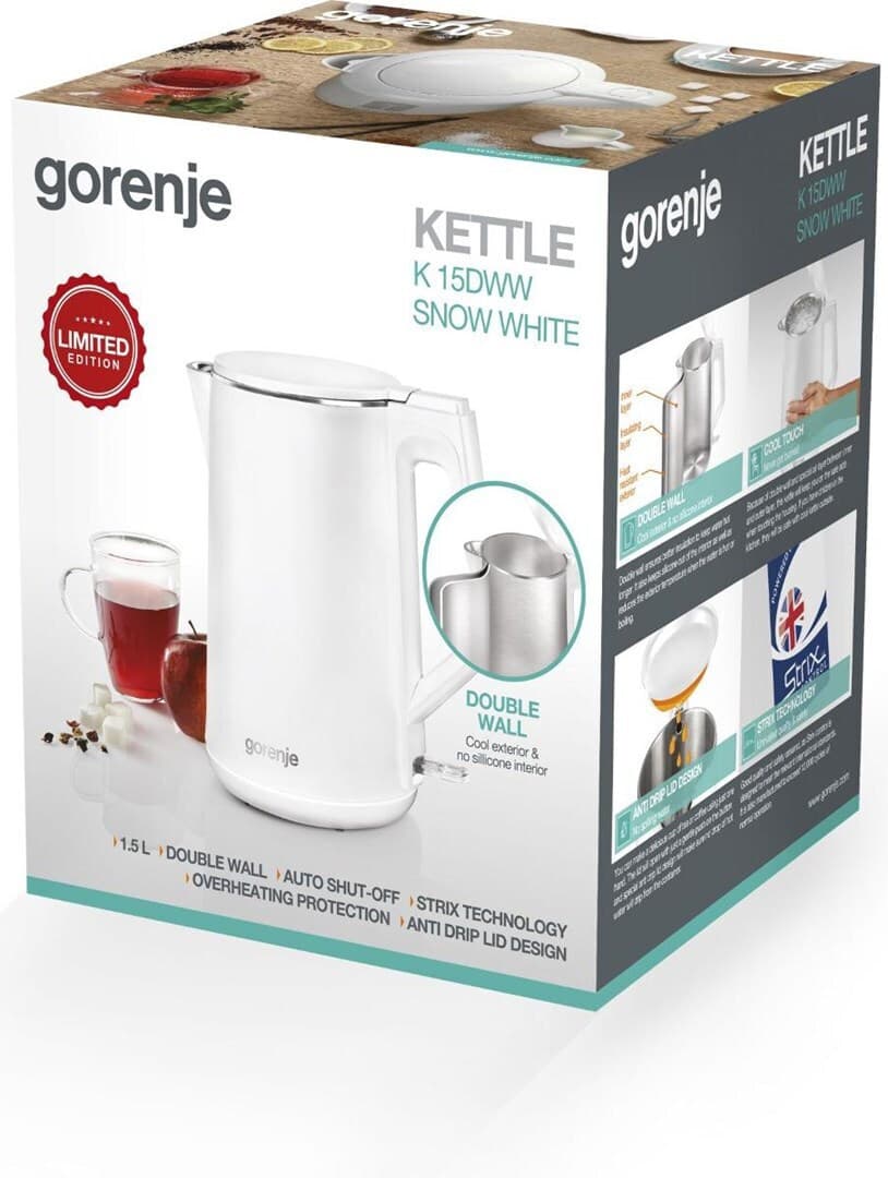 Gorenje Βραστήρας 1.5lt 2200W Λευκός K15DWW 7