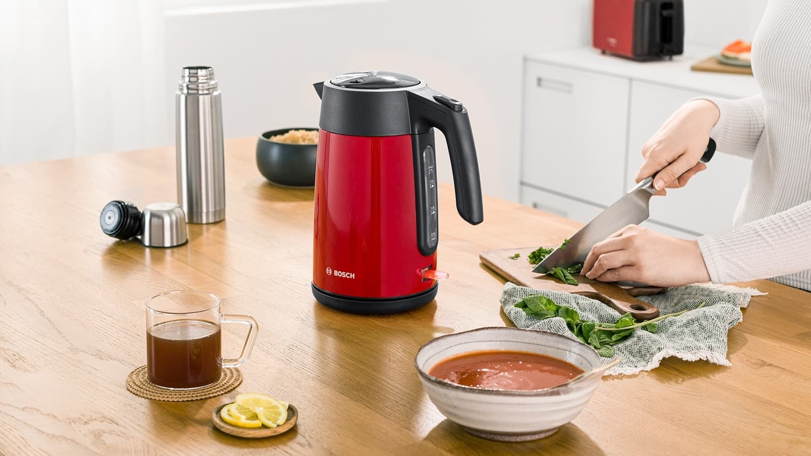 Bosch Βραστήρας 1.7lt 2400W Κόκκινος TWK7L464 11