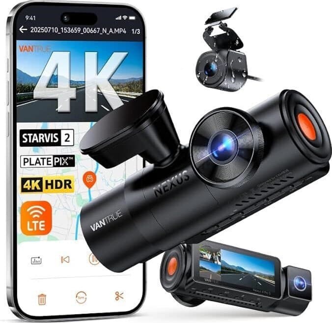 Vantrue Κάμερα DVR Αυτοκινήτου 4K με Οθόνη 3.19" Wi-Fi, GPS 3