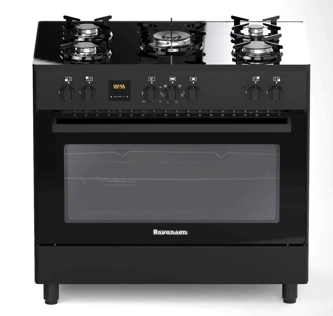 Ravanson KWGE-K90 Glass Κουζίνα 105lt με Εστίες Φυσικού Αερίου Π90εκ. Μαύρη 3