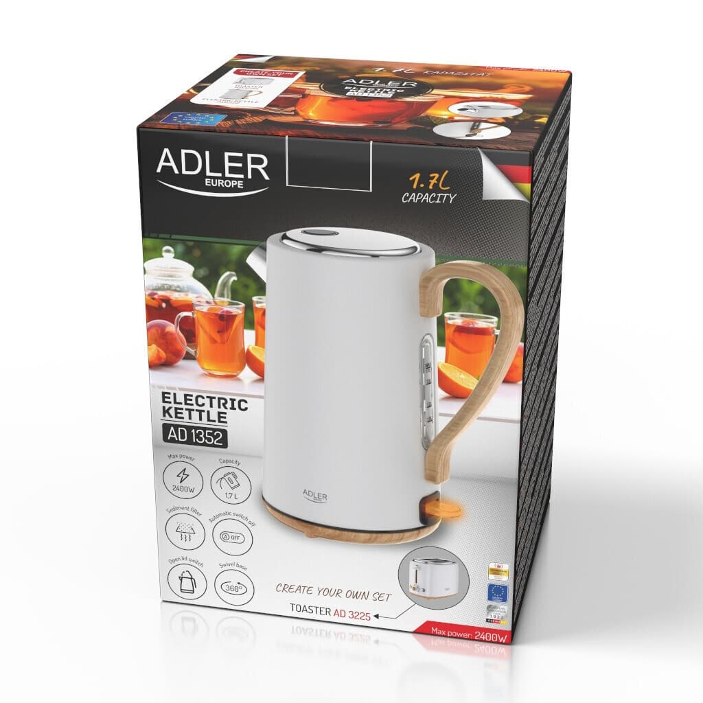 Adler Βραστήρας 1.7lt 2200W Λευκός AD 1352 9