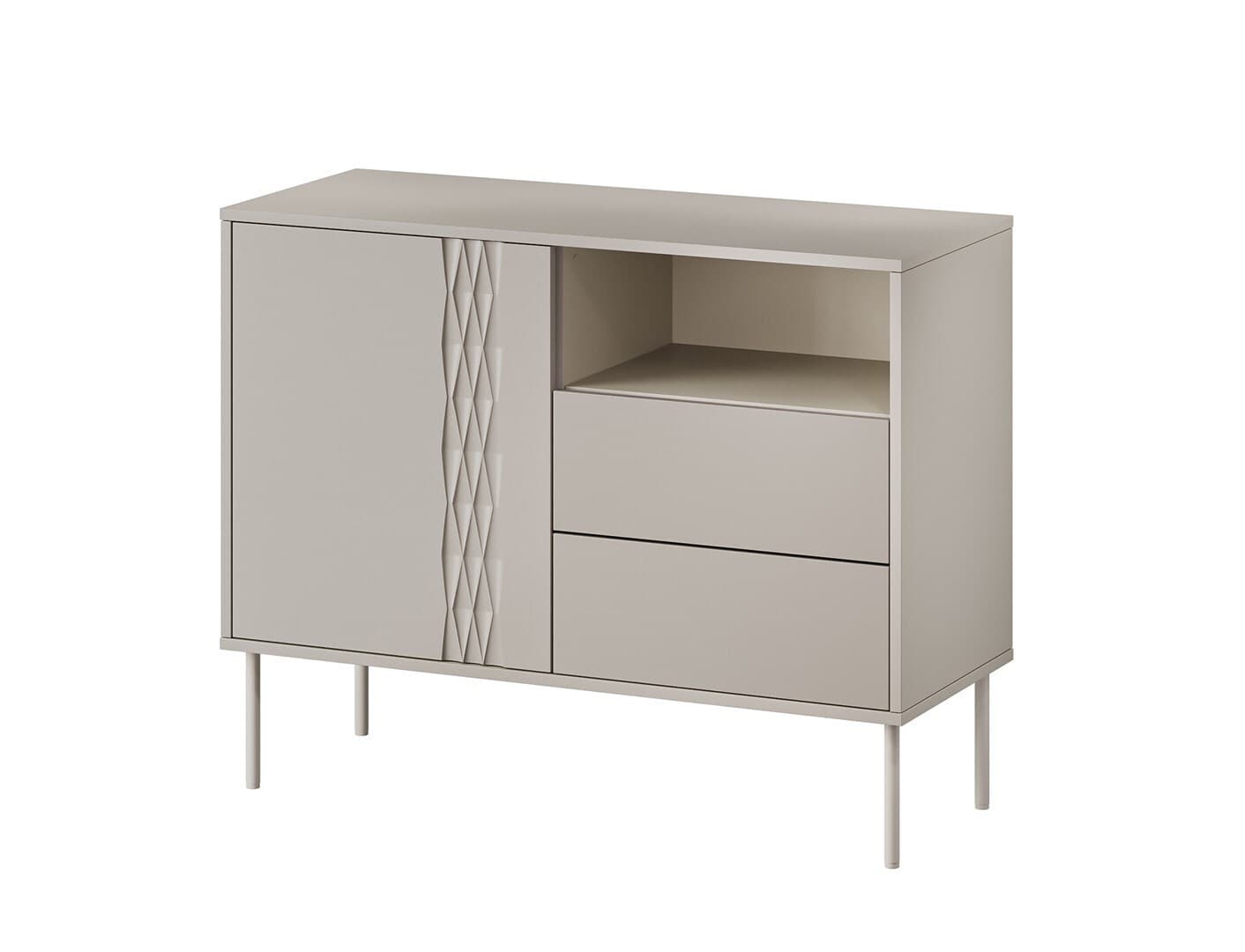 Μπουφές 1d2s Tresse Ξύλινος με Συρτάρια Cashmere Matt 100x40x75cm 3
