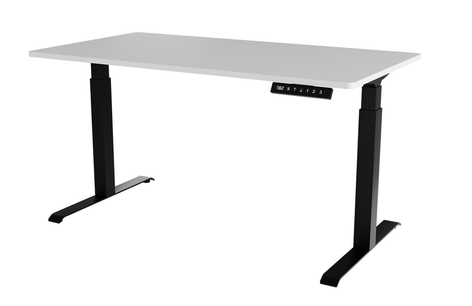 Γραφείο Gaming Moon Long Ξύλινο Black/white με Μεταλλικά Πόδια & Ρυθμιζόμενο Ύψος 150x80x72εκ.