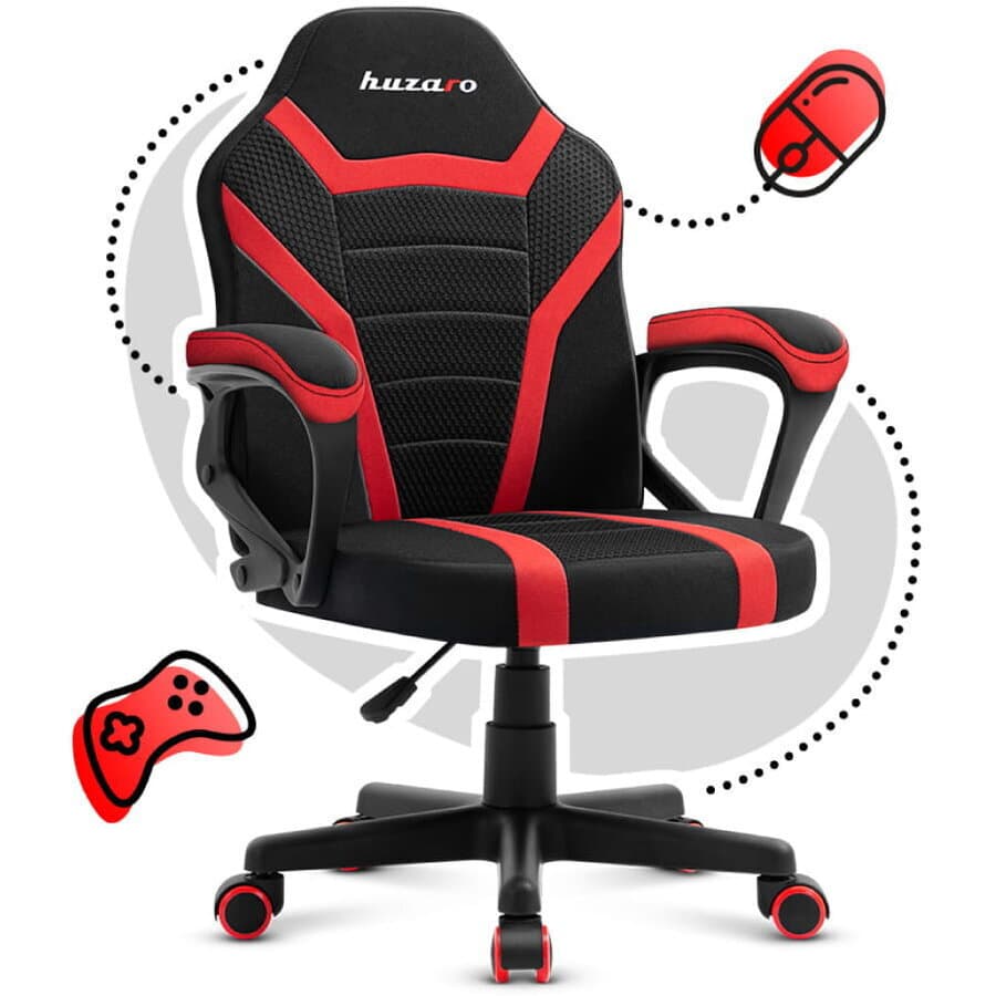 Huzaro Ranger 1.0 Καρέκλα Gaming Δερματίνης Red Mesh 10