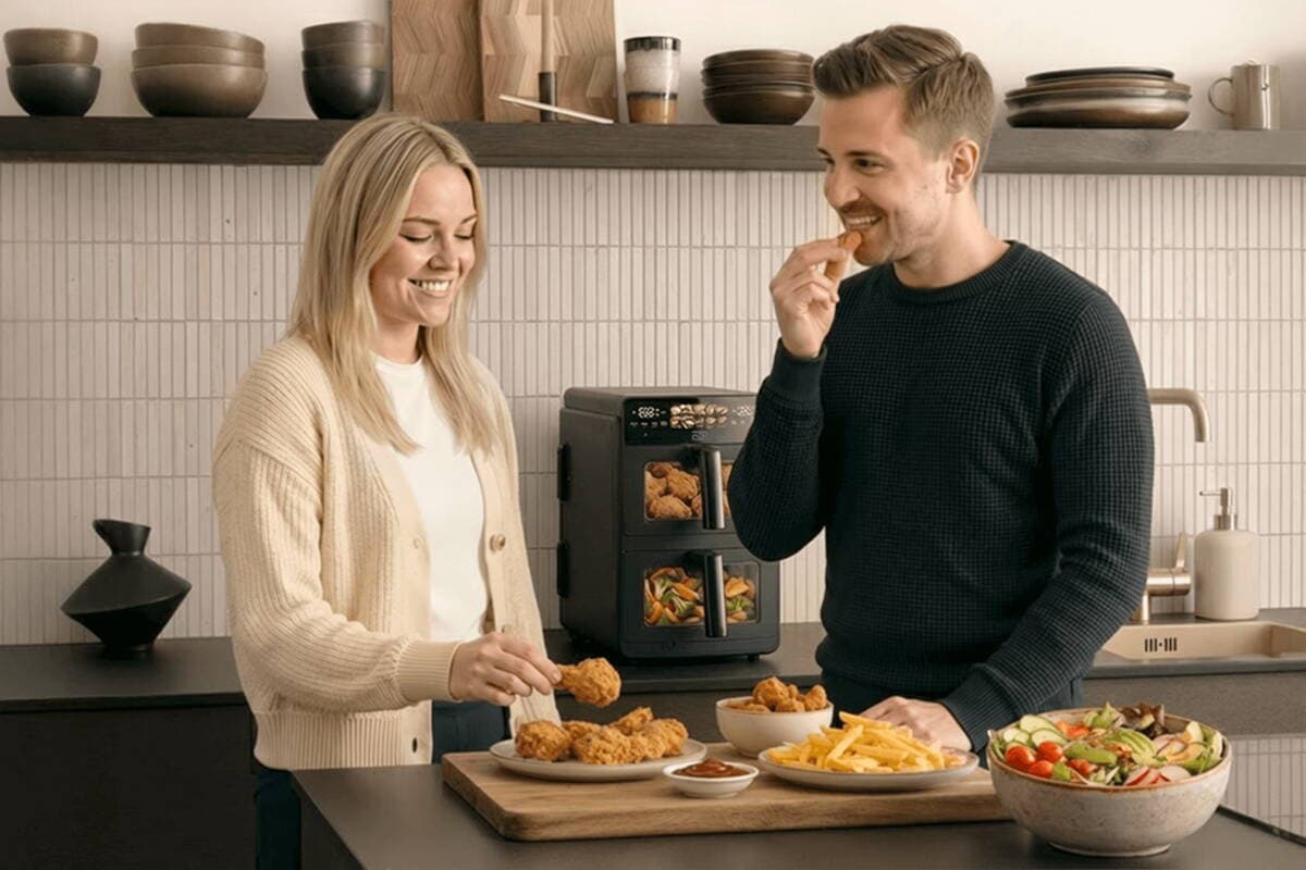 Promis Air Fryer με Διπλό Αποσπώμενο Κάδο 10lt Μαύρο FRP1560 9