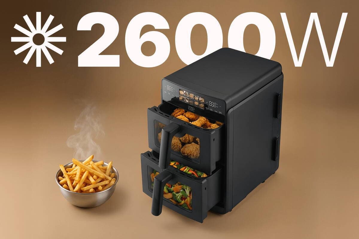 Promis Air Fryer με Διπλό Αποσπώμενο Κάδο 10lt Μαύρο FRP1560 10