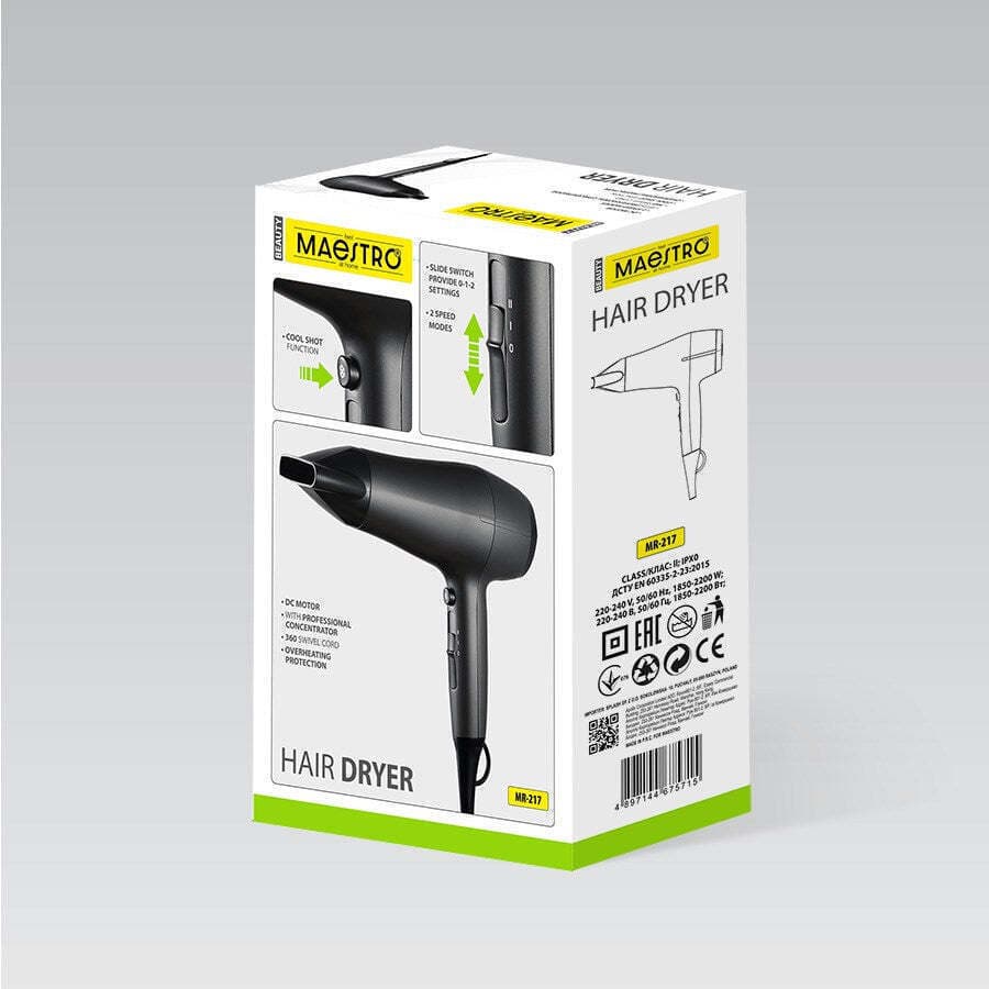 Maestro Πιστολάκι Μαλλιών 2200W MR-217 9