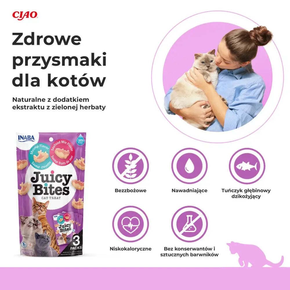 Inaba Juicy Bites Λιχουδιές με Γαρίδα & Θαλασσινά για Ενήλικες Γάτες 33.9gr IN704 9