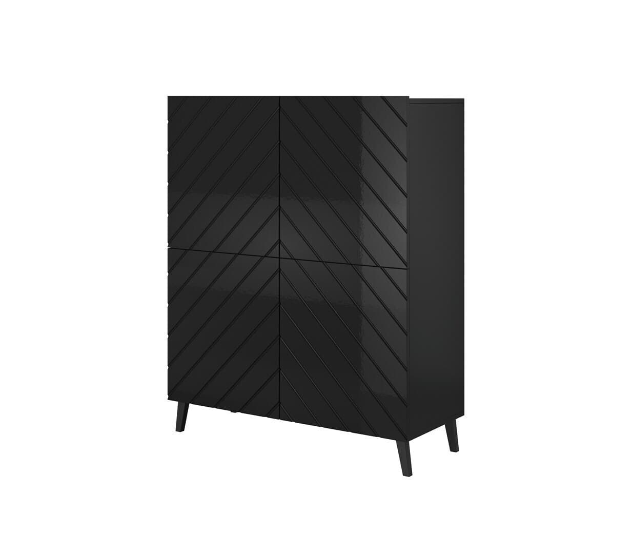 Μπουφές Abeto Ξύλινος Μαύρο 100.5x40x121.5cm
