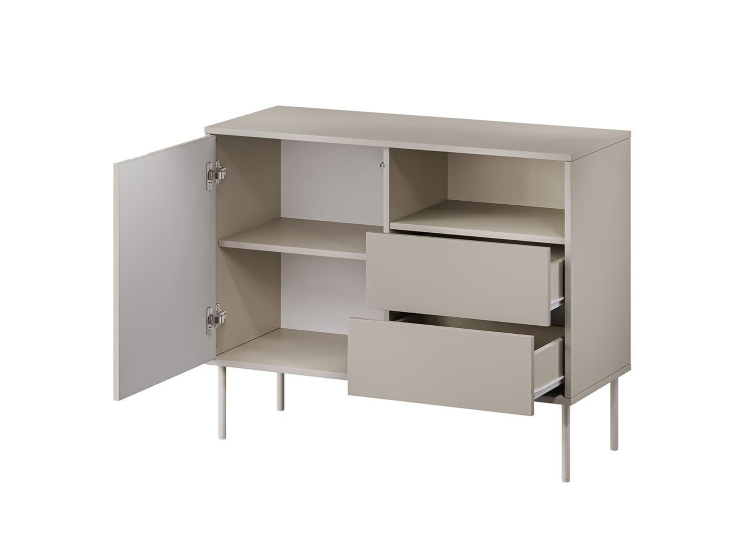Μπουφές 1d2s Tresse Ξύλινος με Συρτάρια Cashmere Matt 100x40x75cm 2