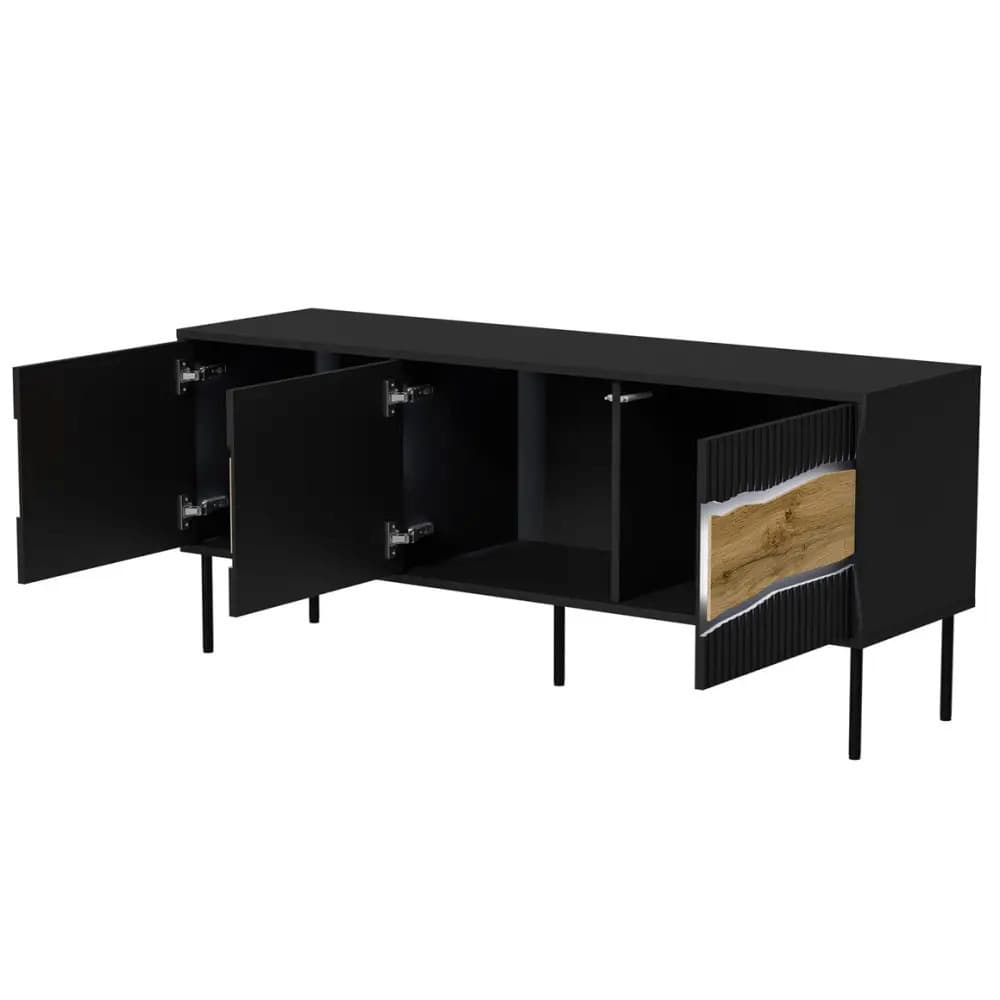 Μπουφές Inserto 3d Ξύλινος Black 143.5x40x61.5cm 3