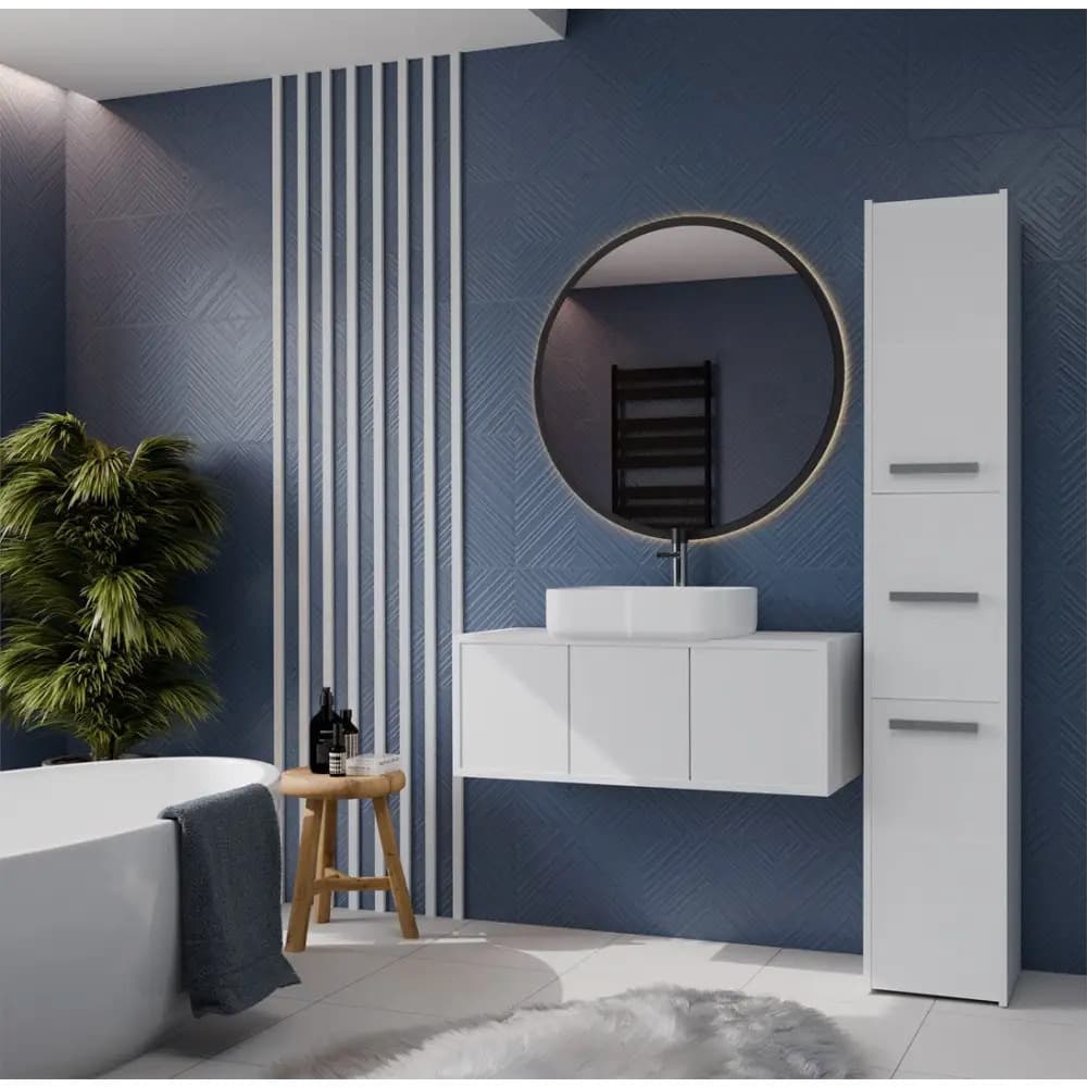 Topeshop S33 Στήλη Μπάνιου Δαπέδου Μ30xΒ30xΥ170cm Λευκή 7