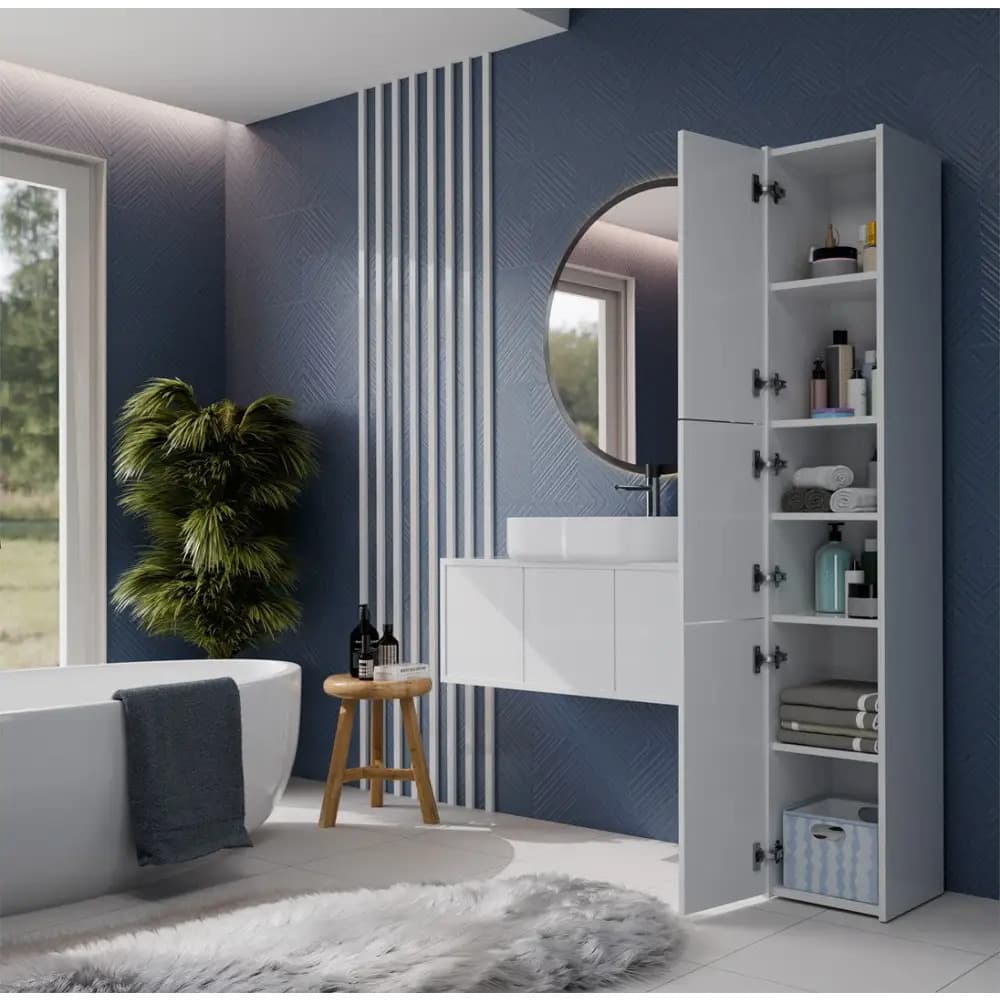 Topeshop S33 Στήλη Μπάνιου Δαπέδου Μ30xΒ30xΥ170cm Λευκή 6