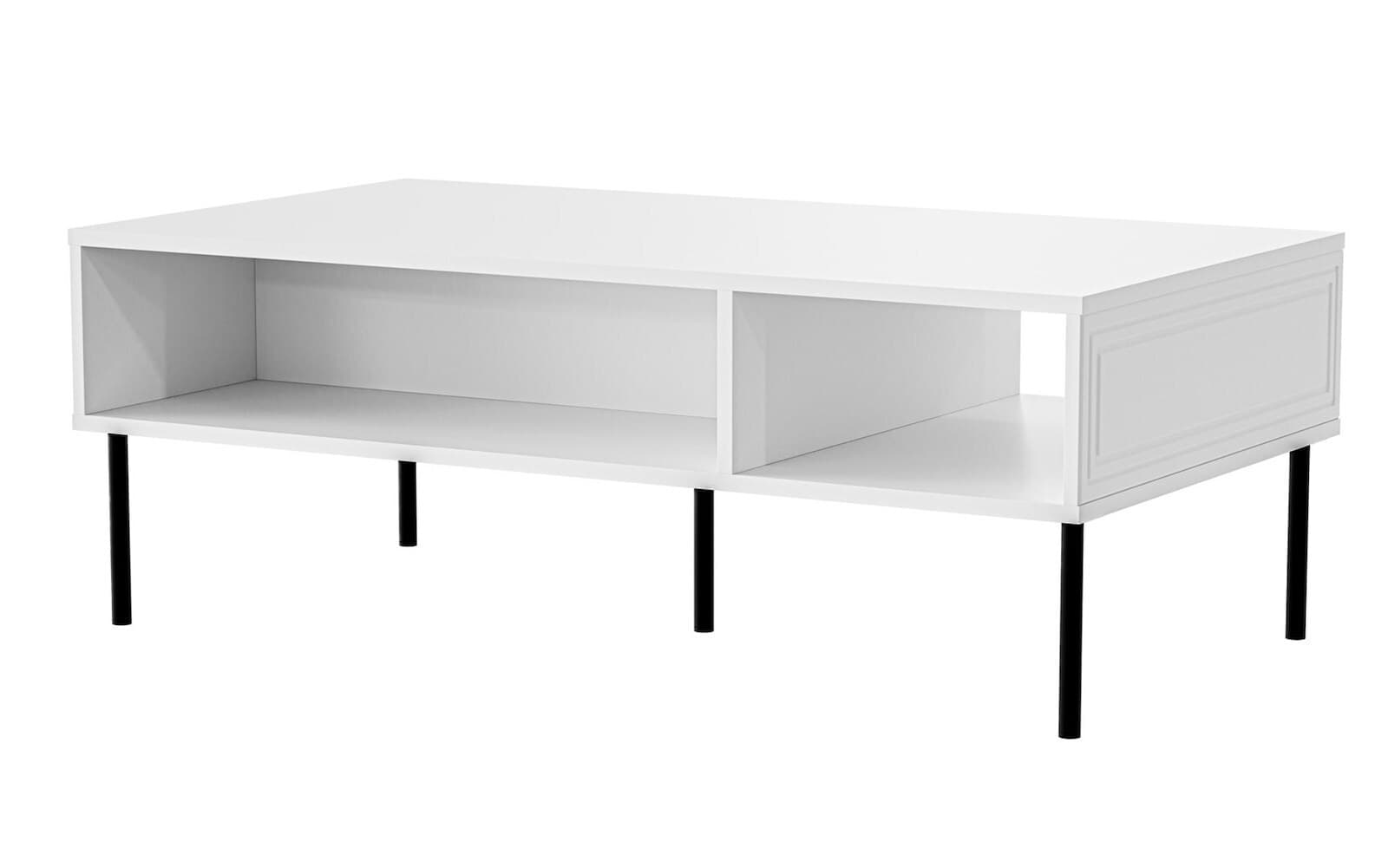 Ορθογώνιο Κεντρικό Τραπεζάκι Ξύλινο White Matte Μ110xΠ60xΥ40εκ. 2