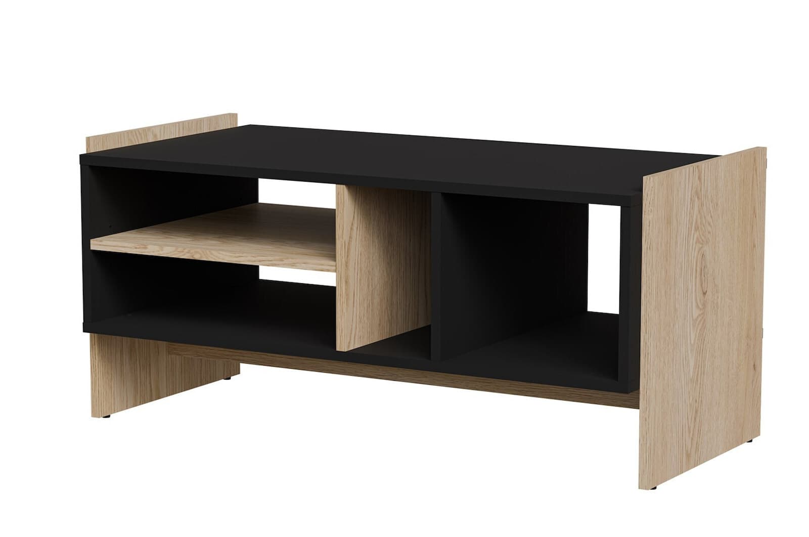 Ορθογώνιο Κεντρικό Τραπεζάκι Porto Ξύλινο Oak-black Μ100xΠ50xΥ46εκ. 473530 2