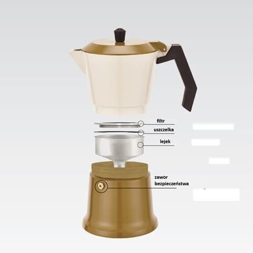 Maestro Aluminum Moka Pot Mr-1657-6-beige Maestro