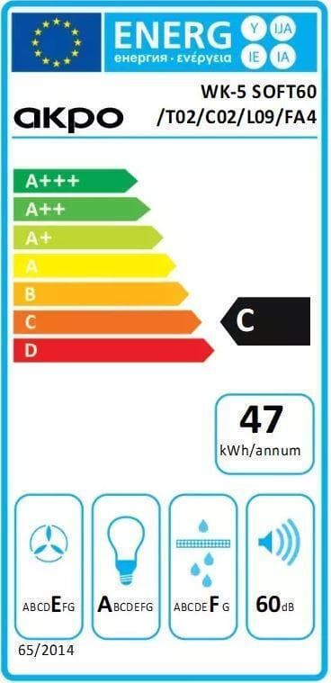 Akpo WK-5 Soft 60 Απορροφητήρας Καμινάδα 60cm Λευκός 3