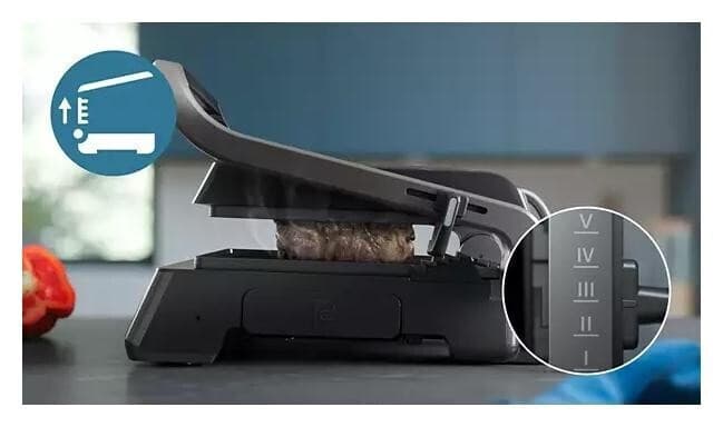 Philips Τοστιέρα Γκριλιέρα με Αποσπώμενες Πλάκες 2200W Μαύρη HD6307/70 9