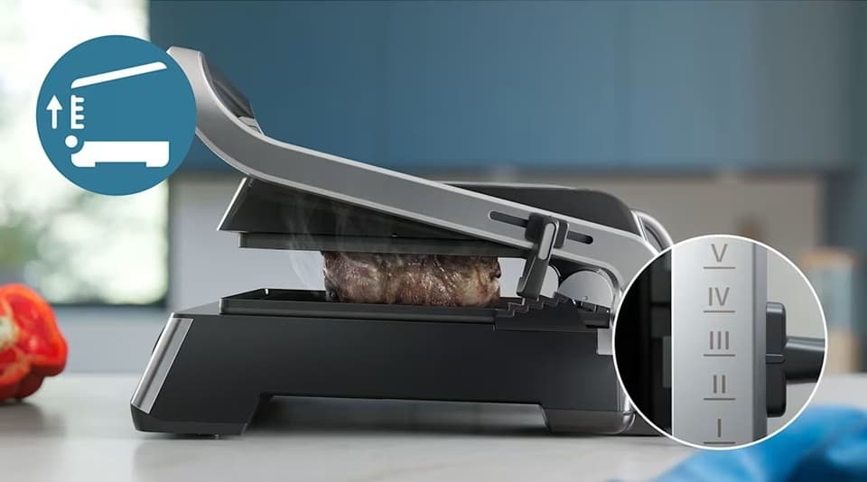 Philips Τοστιέρα Γκριλιέρα με Αποσπώμενες Πλάκες 2200W Inox HD6301/90 8