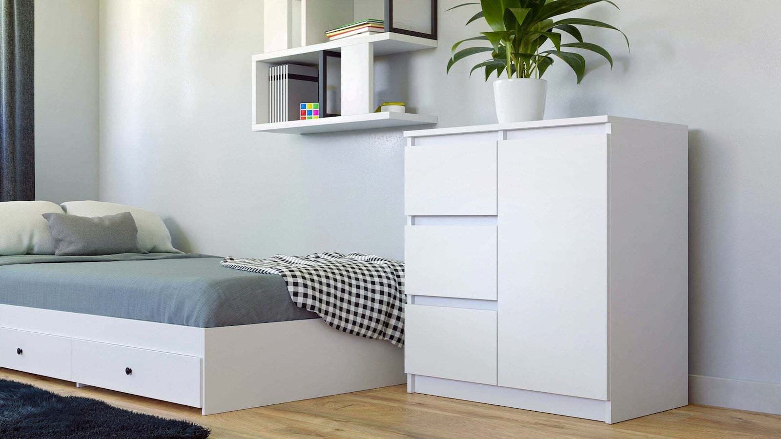 Malwa 1d3s White Chest Drawers 2