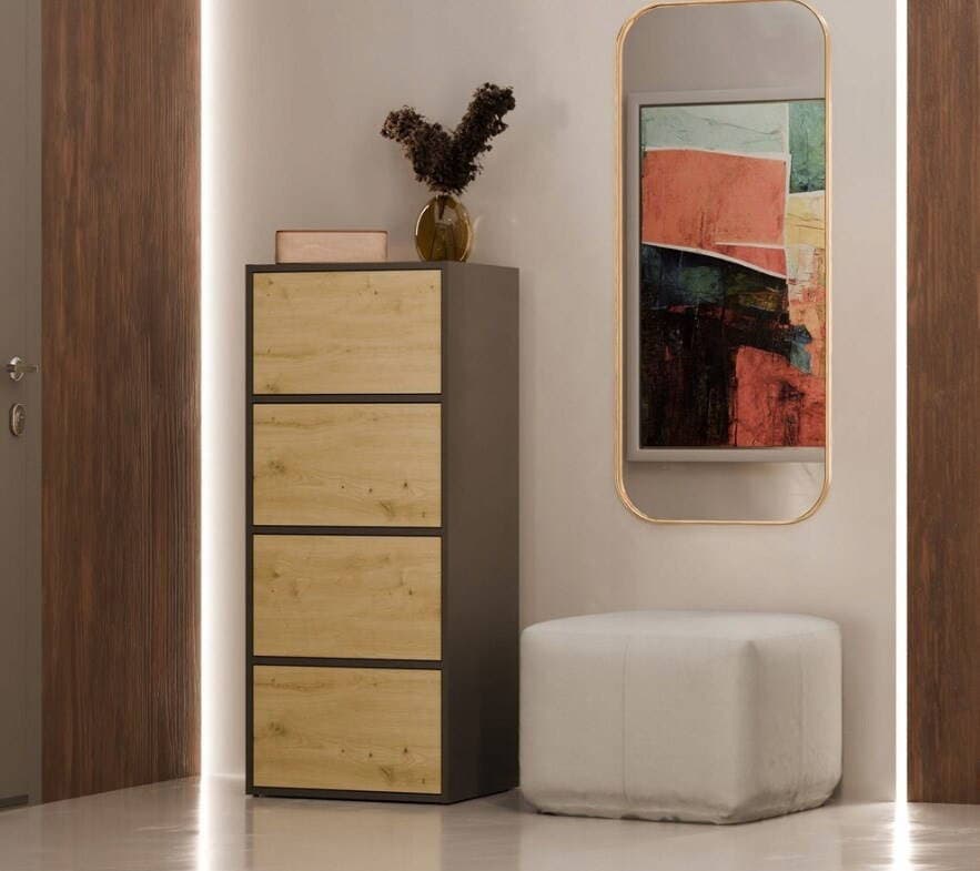 Συρταριέρα Γραφείου Alma Ξύλινη Anthracite 50x40x119cm 11