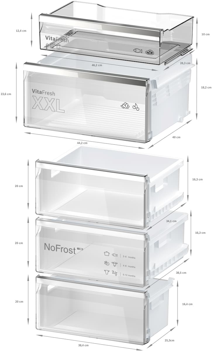 Bosch Ψυγειοκαταψύκτης 363lt Total NoFrost Υ203xΠ60xΒ66.5εκ. Μαύρος KGN39LBCF 5