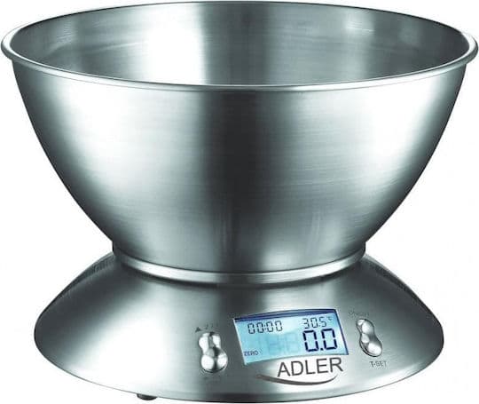 Adler AD-3134 Ψηφιακή Ζυγαριά Κουζίνας με Κάδο έως 5kg Inox AD 3134