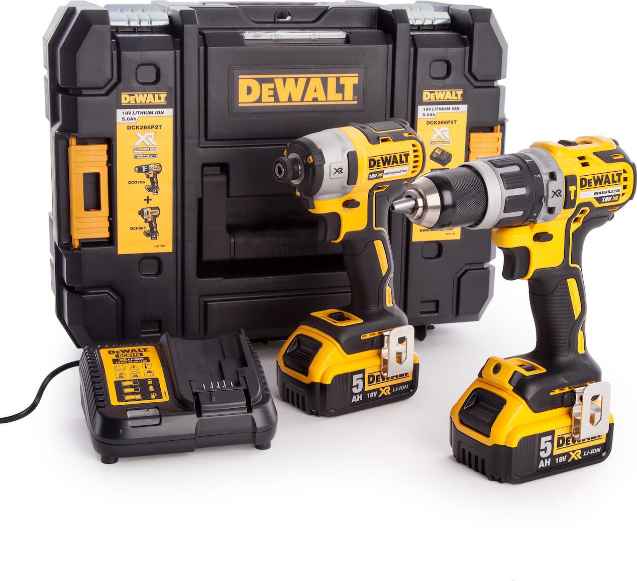 DEWALT DCK266P2T Σετ Κρουστικό Δραπανοκατσάβιδο & Παλμικό Κατσαβίδι Brushless 18V με 2 Μπαταρίες 5Ah και Θήκη