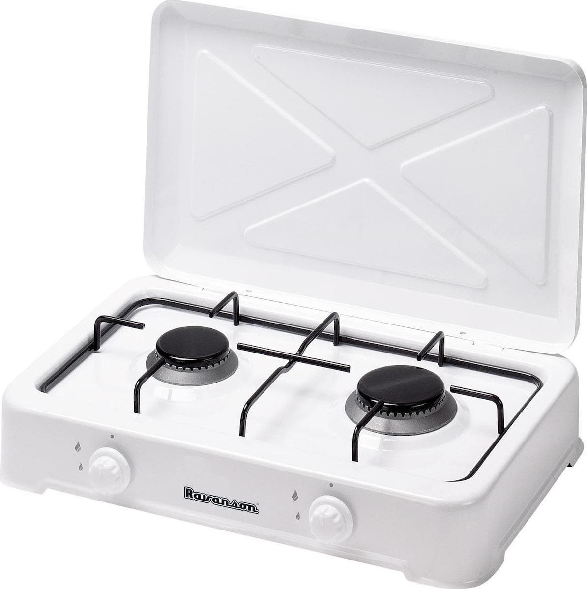 Ravanson K-02T K-02T Επιτραπέζια Εστία Υγραερίου Διπλή Λευκή 1