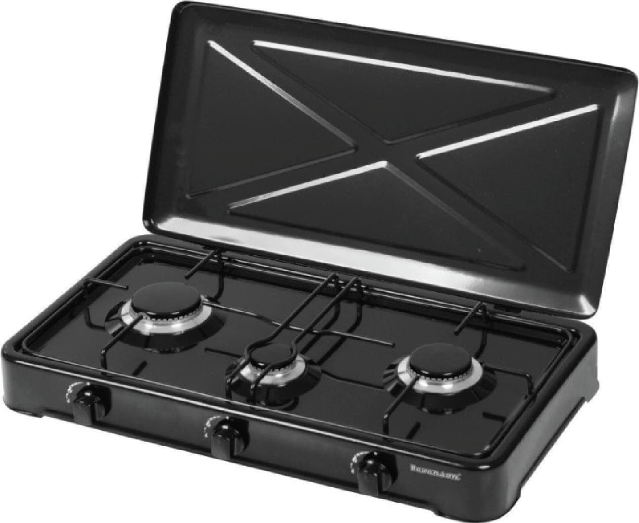 Ravanson K-03TB K-03TB Επιτραπέζια Εστία Υγραερίου Τριπλή Μαύρη 1