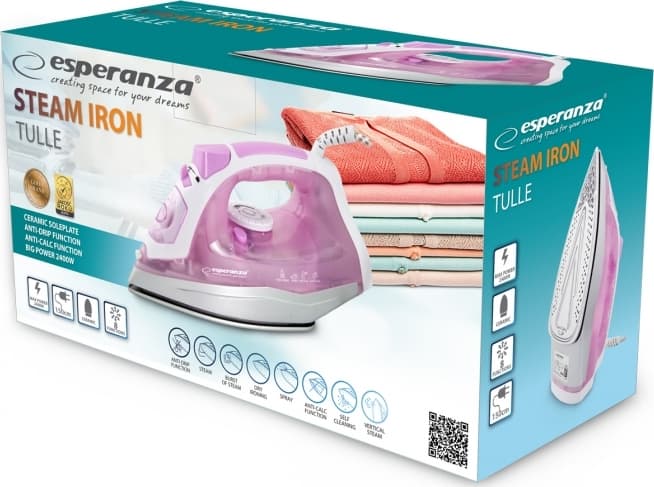 Esperanza Tulle EHI004 Σίδερο Ατμού 2400W με Κεραμική Πλάκα 7
