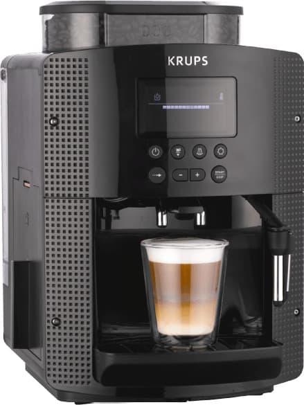 Krups Αυτόματη Μηχανή Espresso 1450W Πίεσης 15bar για Cappuccino με Μύλο Άλεσης Μαύρη EA8150