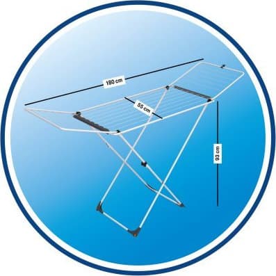 Vileda Premium 2in1 Πτυσσόμενη Απλώστρα Δαπέδου από Αλουμίνιο με Ρόδες με Μήκος Απλώματος 20m 157332 2