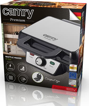 Camry CR-3046 Βαφλιέρα για Ορθογώνιες Βάφλες 2 Θέσεων 1000W 6