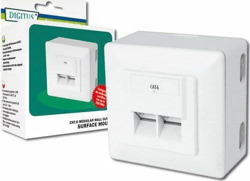 Digitus Διπλή Εξωτερική Πρίζα Δικτύου RJ45 Τύπου Cat6 σε Λευκό Χρώμα DN-9006-N
