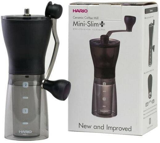 Hario Ceramic Mini-Slim Plus Χειροκίνητος Μύλος Άλεσης Καφέ σε Μαύρο Χρώμα 24gr